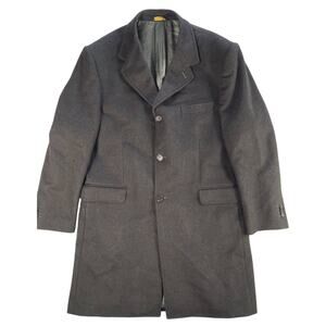 Aquarium Overcoat Mens IT 54 / US 44 Charcoal Wool Virgin Cashmere Made in Italy